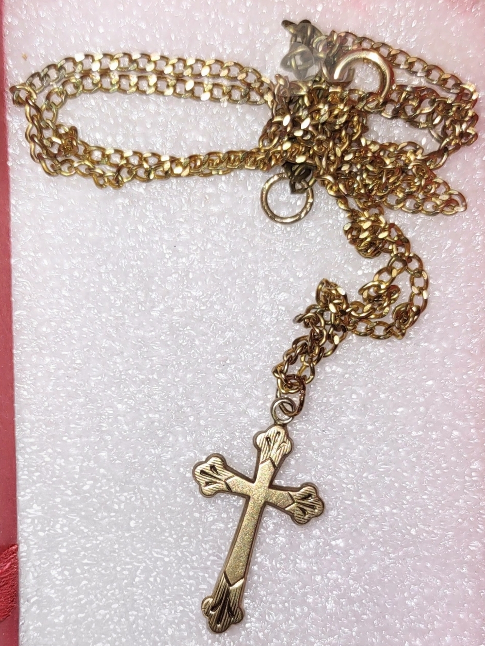 18KGF Cross Pendant On Gold  Chain